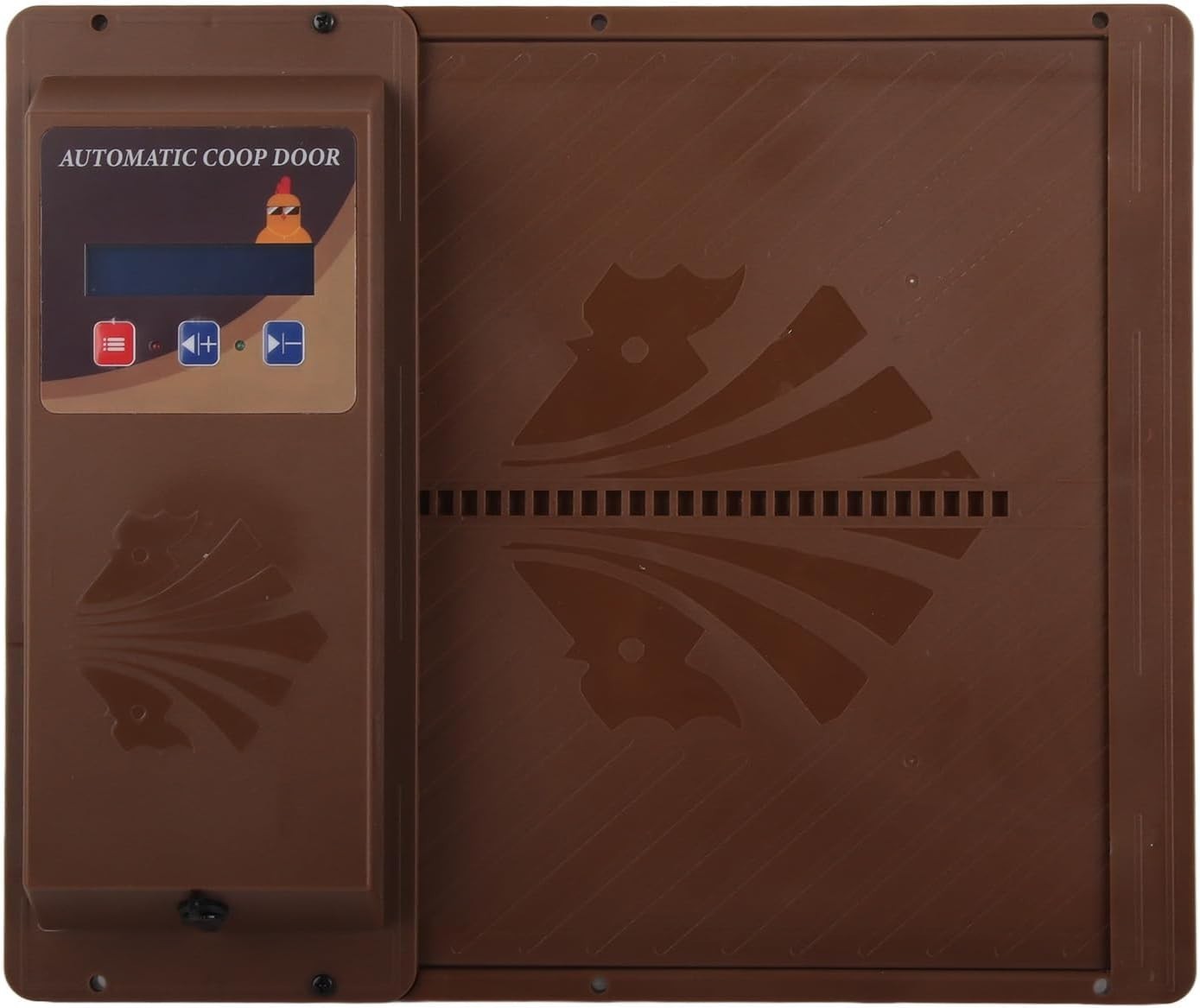 Automatic Chicken Coop Door USB Timer LCD Horizontal Opener Brown