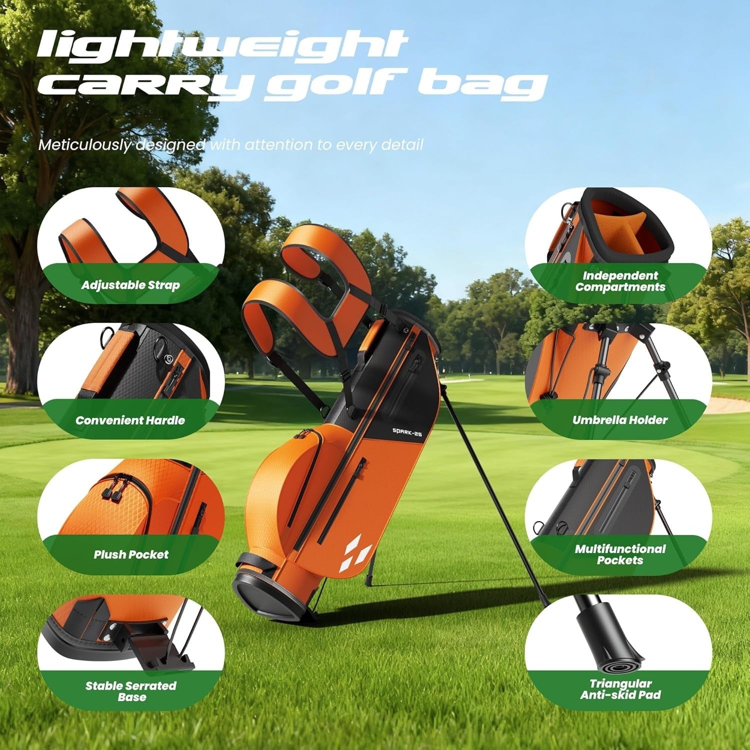 Kids Golf Club Set Ages 6–8 Right Hand Junior Stand Bag Driver Hybrid