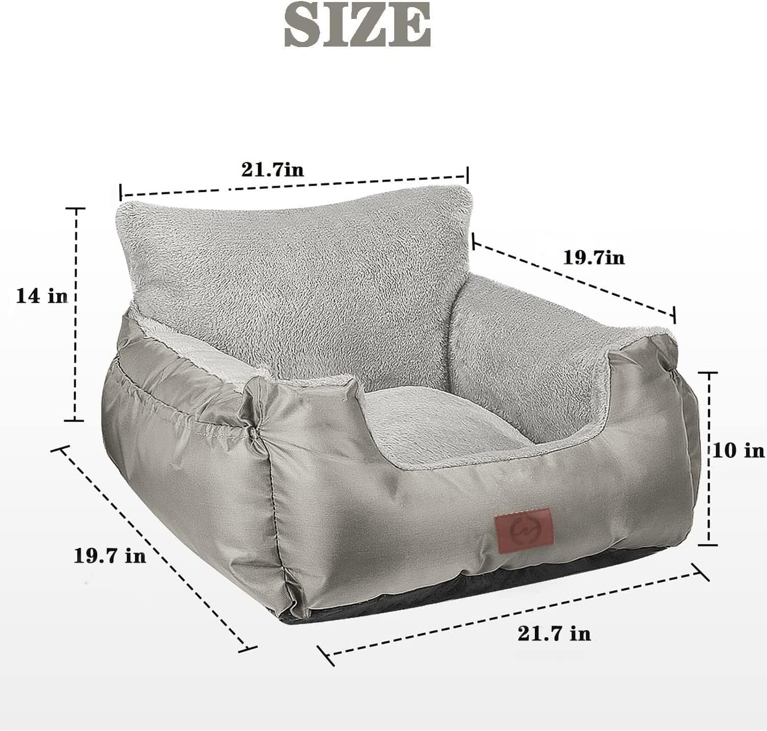 Pet Booster Car Seat Waterproof Plush Dog Travel Bed Safety Leash