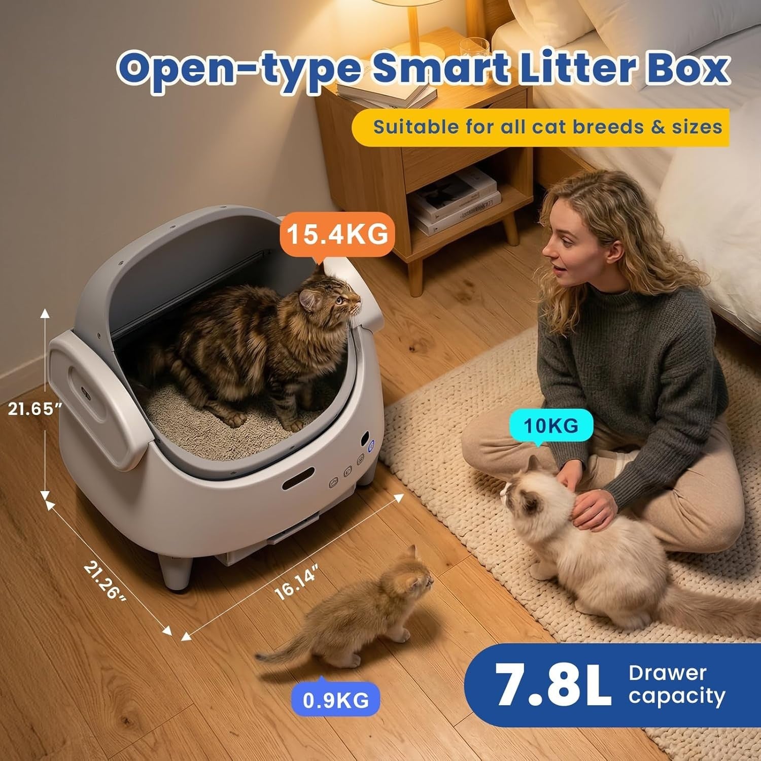 Smart Automatic Cat Toilet XXL App Controlled Odour Free Cleaner