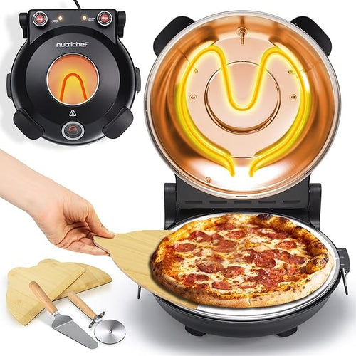 Electric Pizza Oven 30cm Non-Stick Stone 425°C Countertop Cooker 1200W