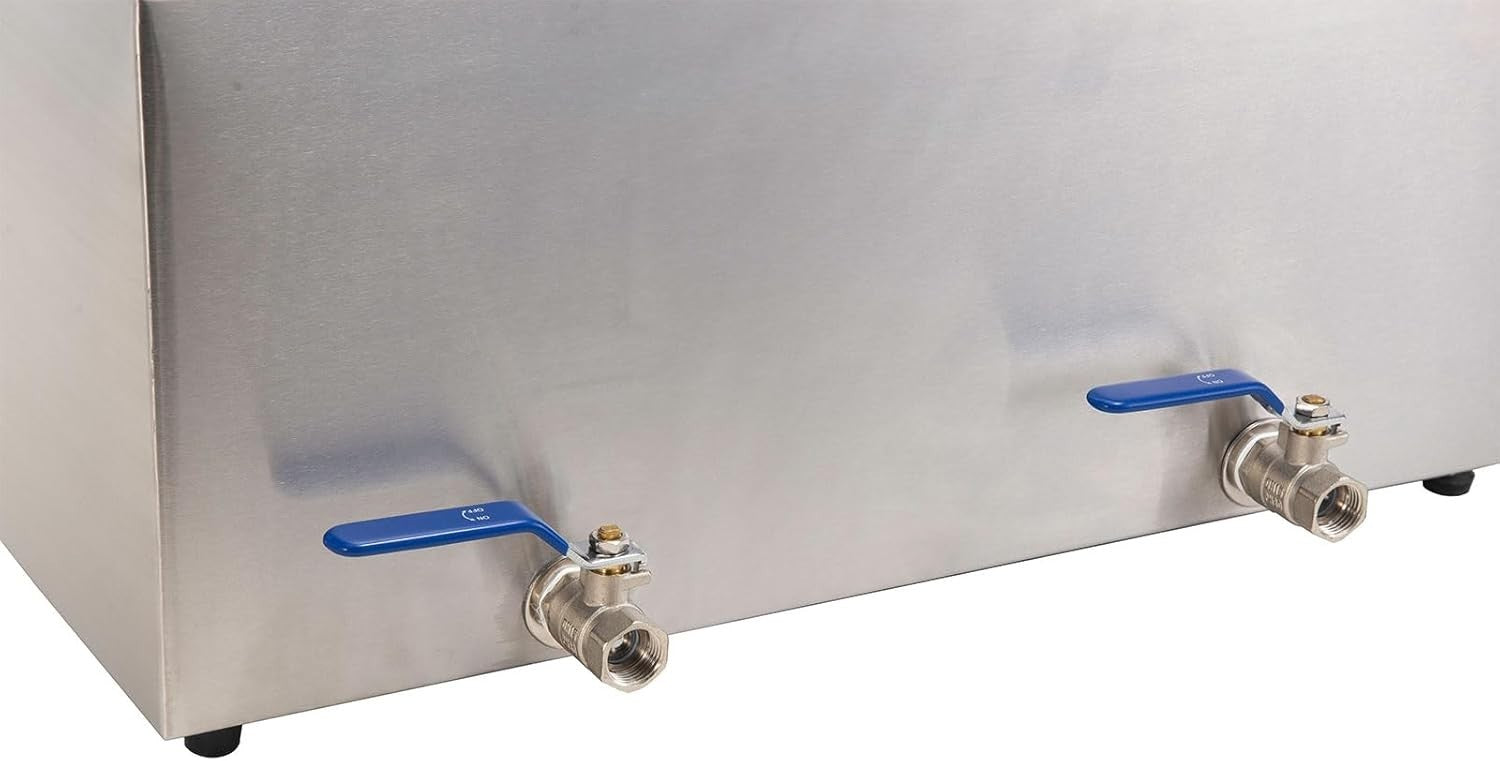 Commercial Electric Deep Fat Fryer 34L Dual Tank 6000W Drain Tap