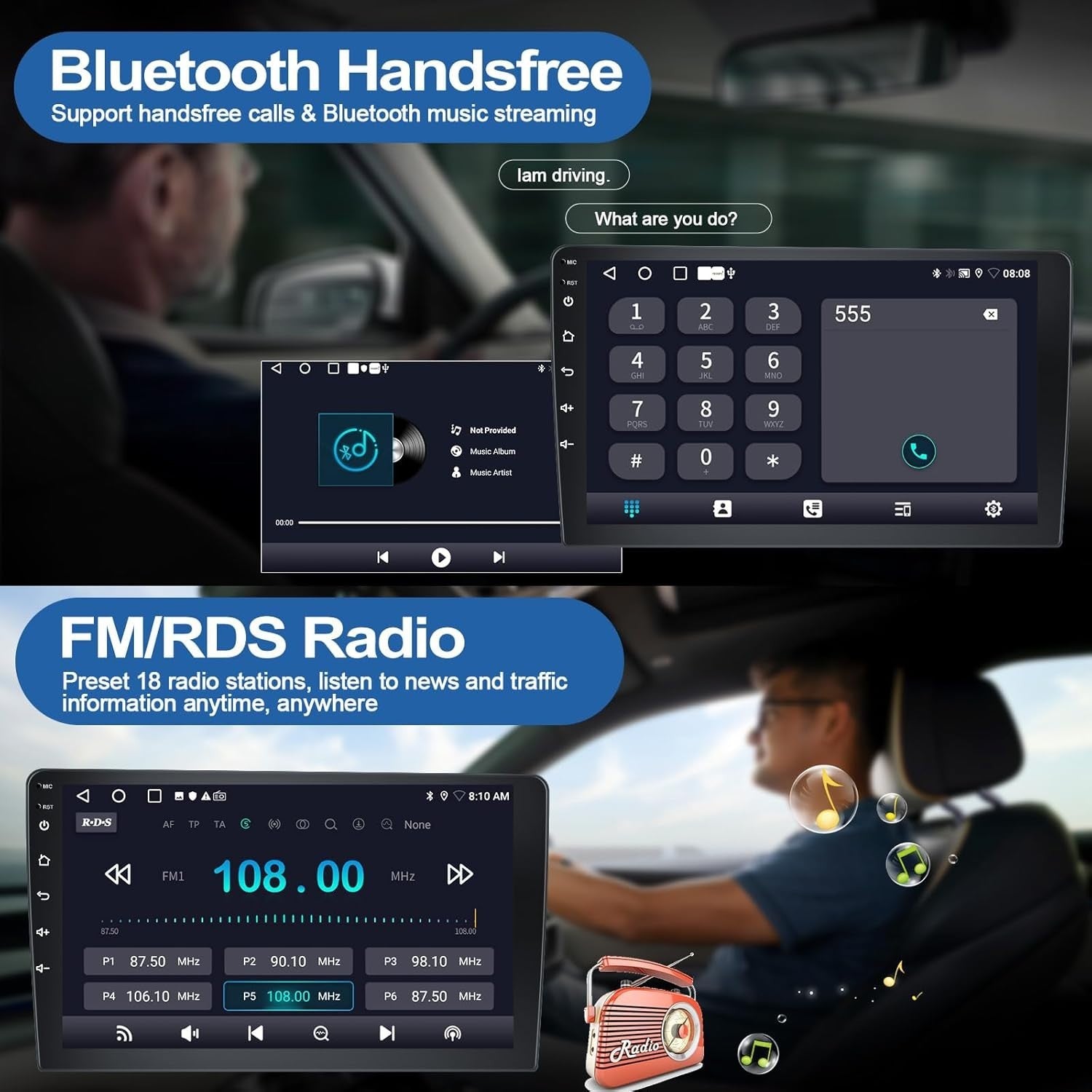 9" Android 15 Car Stereo Ford Transit Tourneo 2013-2017 GPS WiFi