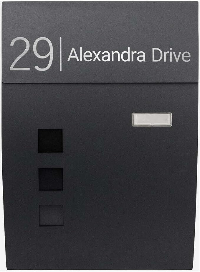 Wall Mounted Waterproof Post Box with Lock Secure Mailbox Customisable Design