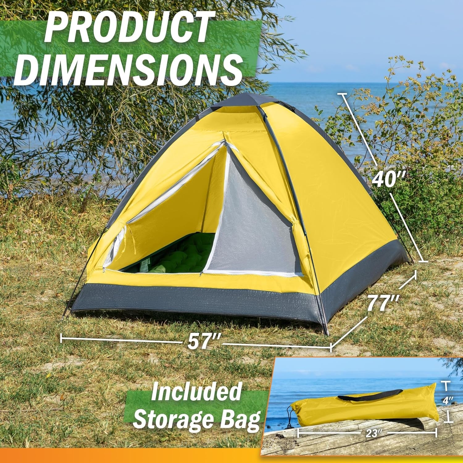 2 Person Camping Tent Waterproof Dome w/ Rain Fly Carry Bag