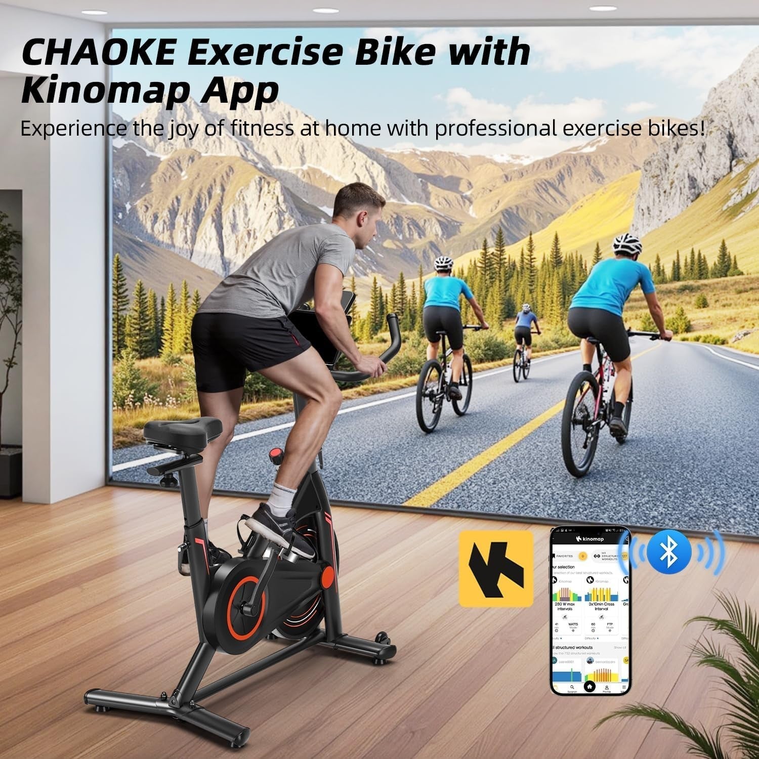 Quiet Magnetic Exercise Bike w/ LCD, APP Sync, Tablet Holder & 360lb Capacity