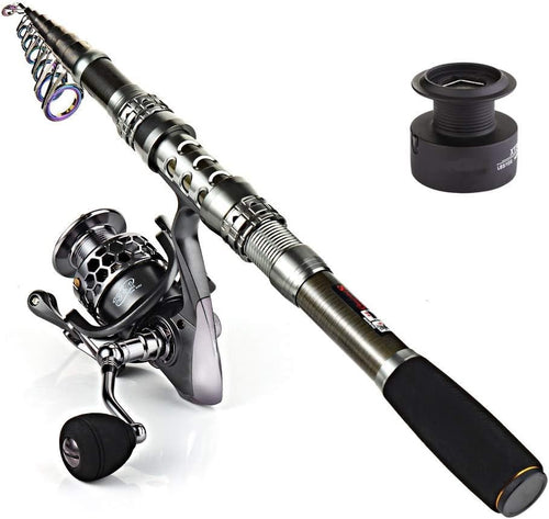 Telescopic Fishing Rod Reel Combo Carbon Fiber Portable Travel Fishing