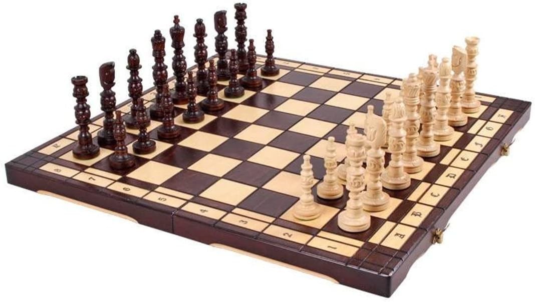 Extra Large 58cm Hand-Carved Wooden Chess Set | Luxury Sculpted Pieces | Foldabl