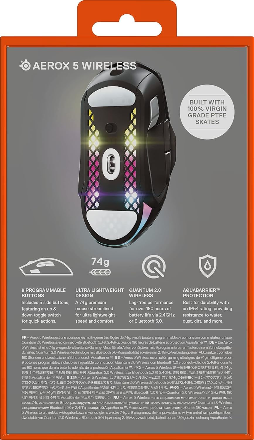 Ultra-Light Wireless Gaming Mouse 18K DPI RGB 9 Button