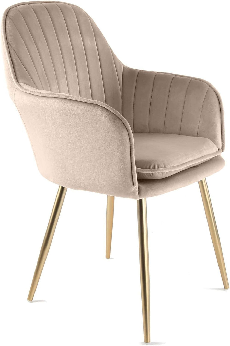 Taupe Velvet Tub Chair Gold Chrome Legs Accent Armchair