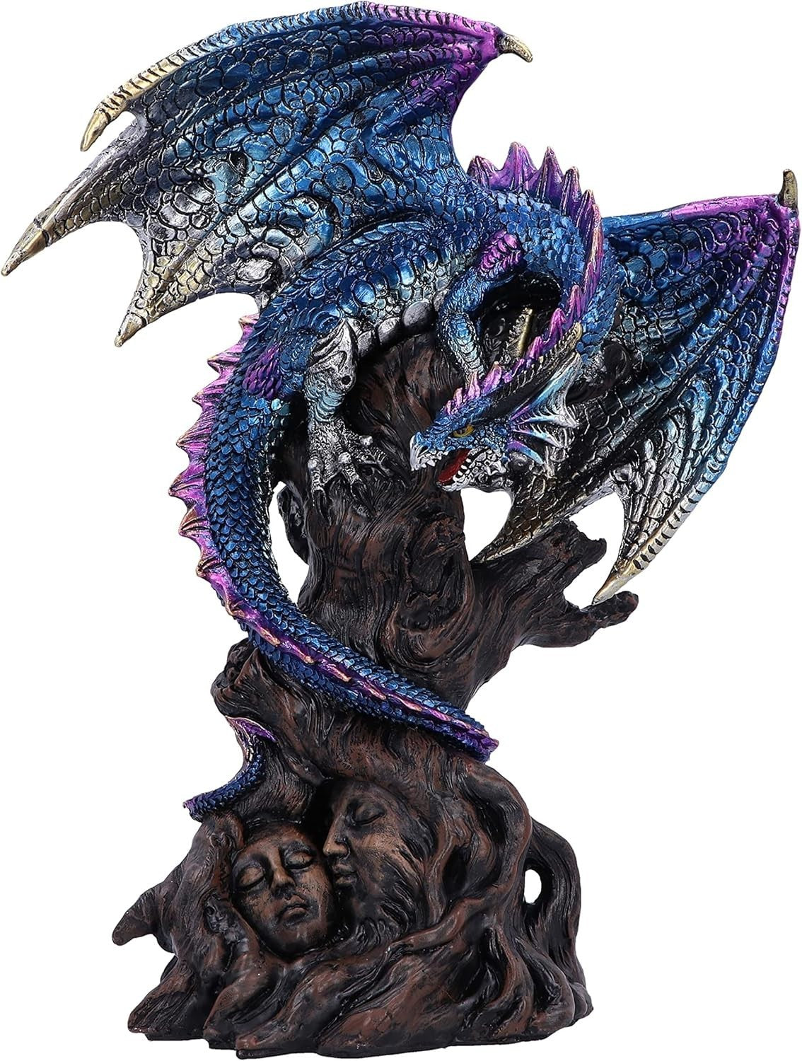 Fantasy Dragon Figurine 27.5cm Resin Gothic Sculpture Hand-Painted Home Decor