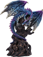 Fantasy Dragon Figurine 27.5cm Resin Gothic Sculpture Hand-Painted Home Decor
