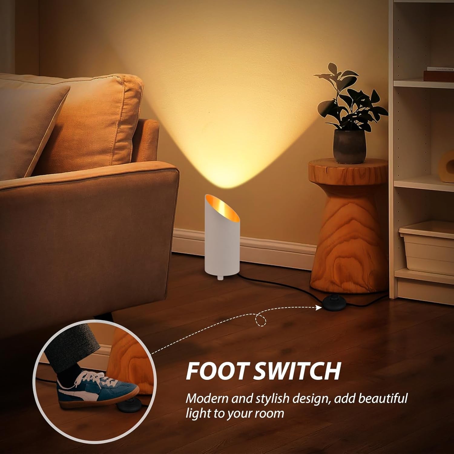 LED Uplight Floor Lamp Set of 2 Waterproof IP44 Warm White Indoor Lights