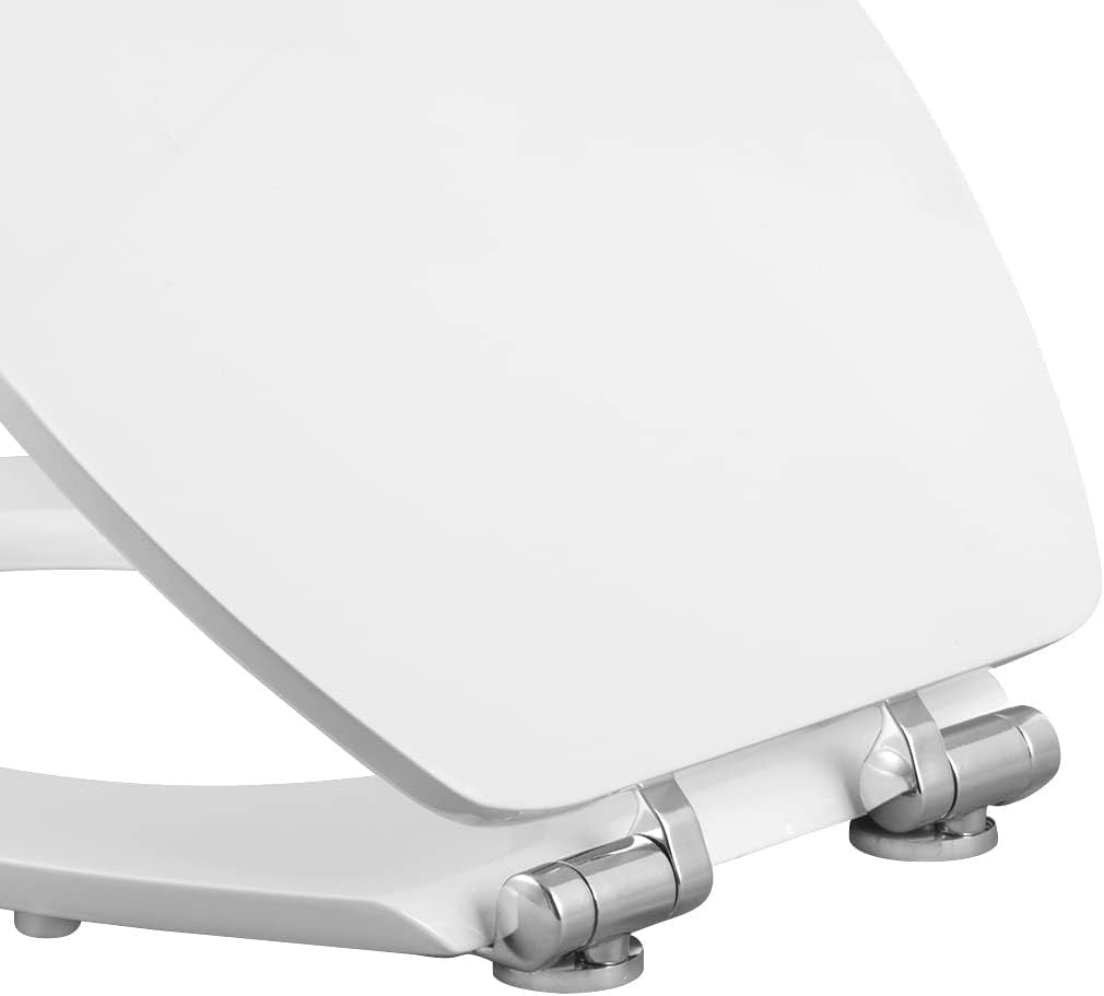 Wooden Toilet Seat Soft Close Heavy Duty MDF Standard Bowl 43.8x37.8cm