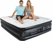 Self-Inflating Double Air Mattress with Built-In Pump – 3 Min Setup, Comfort