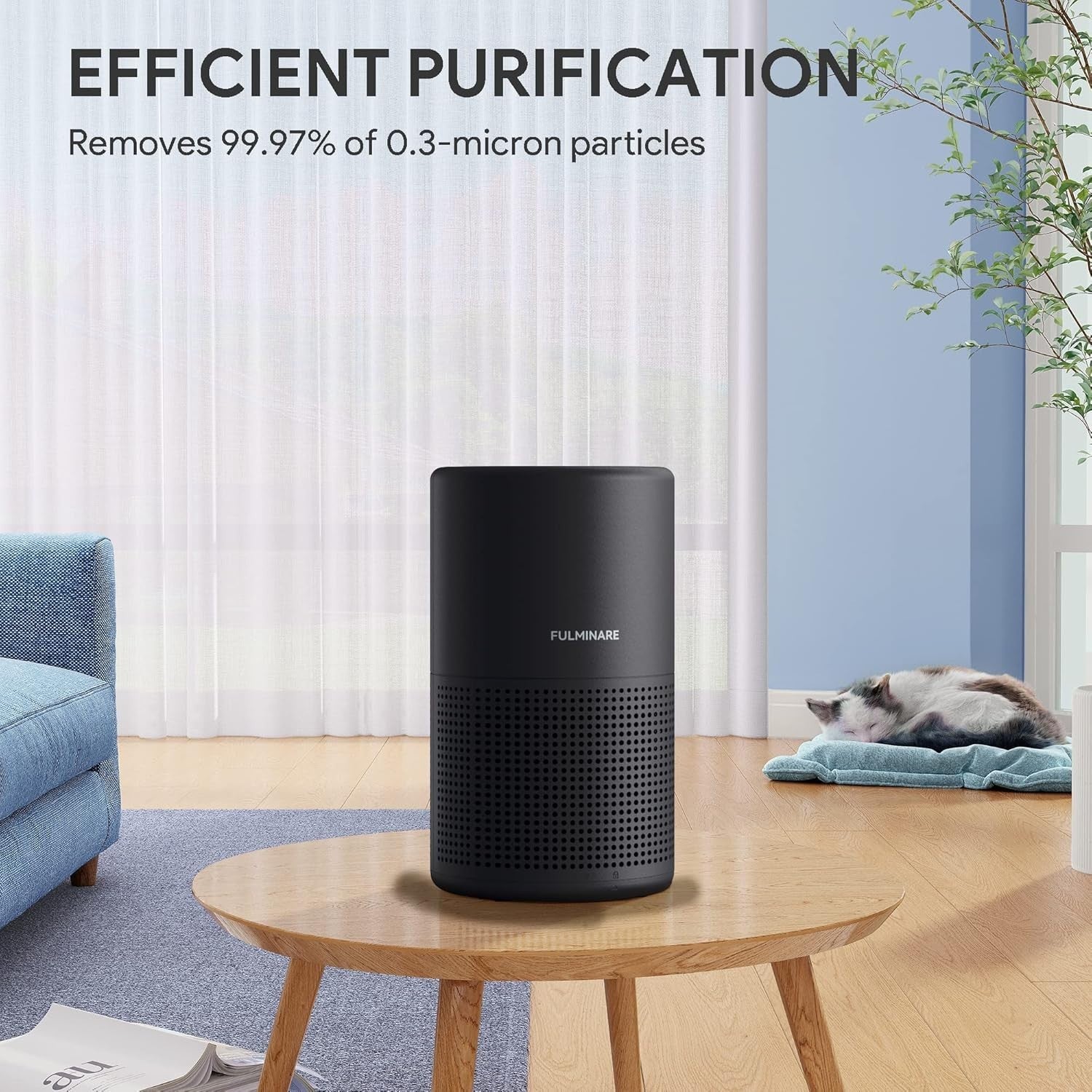 Compact HEPA Air Purifier for Bedroom Quiet Sleep Mode Night Light