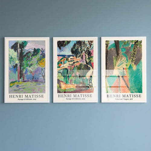 Abstract Landscape Wall Art Set of 3 Vintage Exhibition Prints Unframed 40x60cm