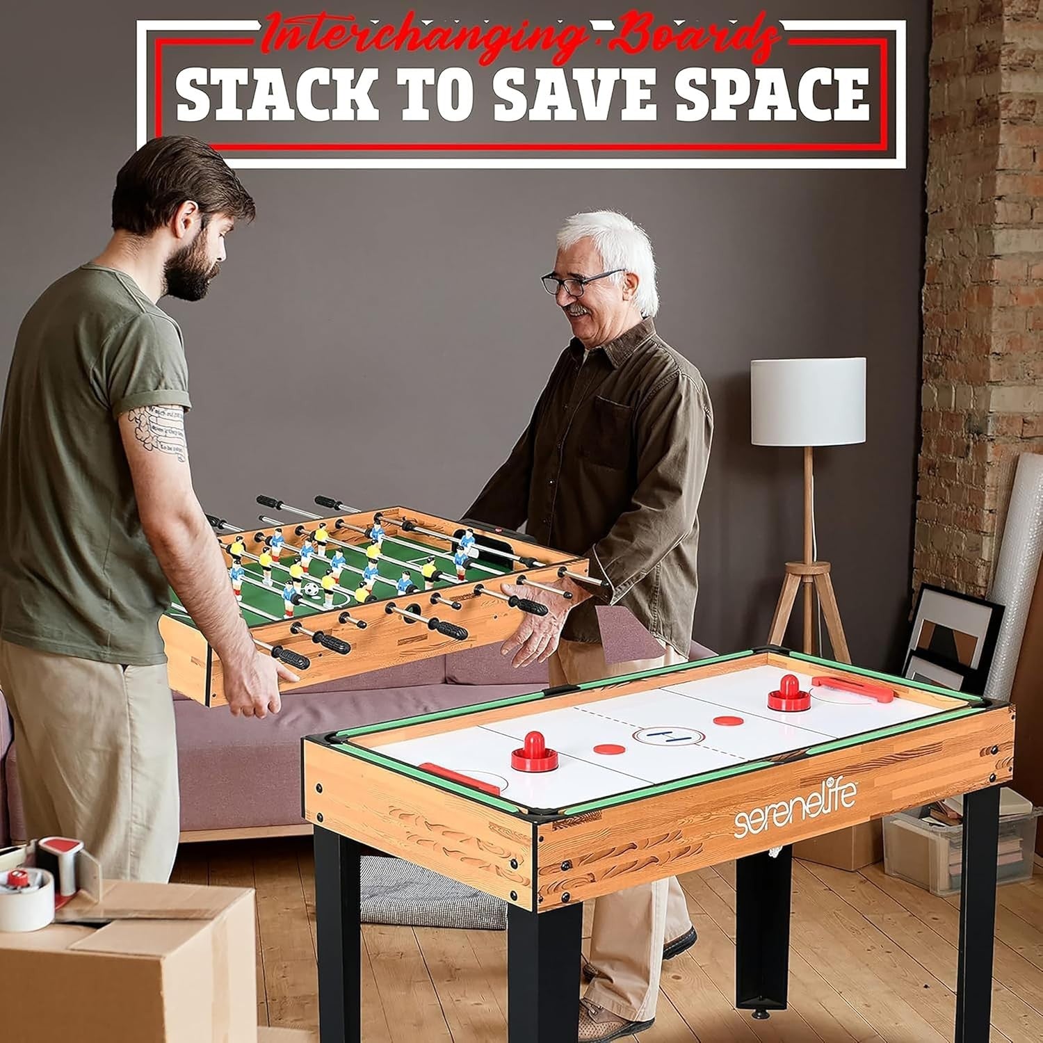 4-in-1 Multi Game Table Air Hockey Pool Foosball Ping Pong