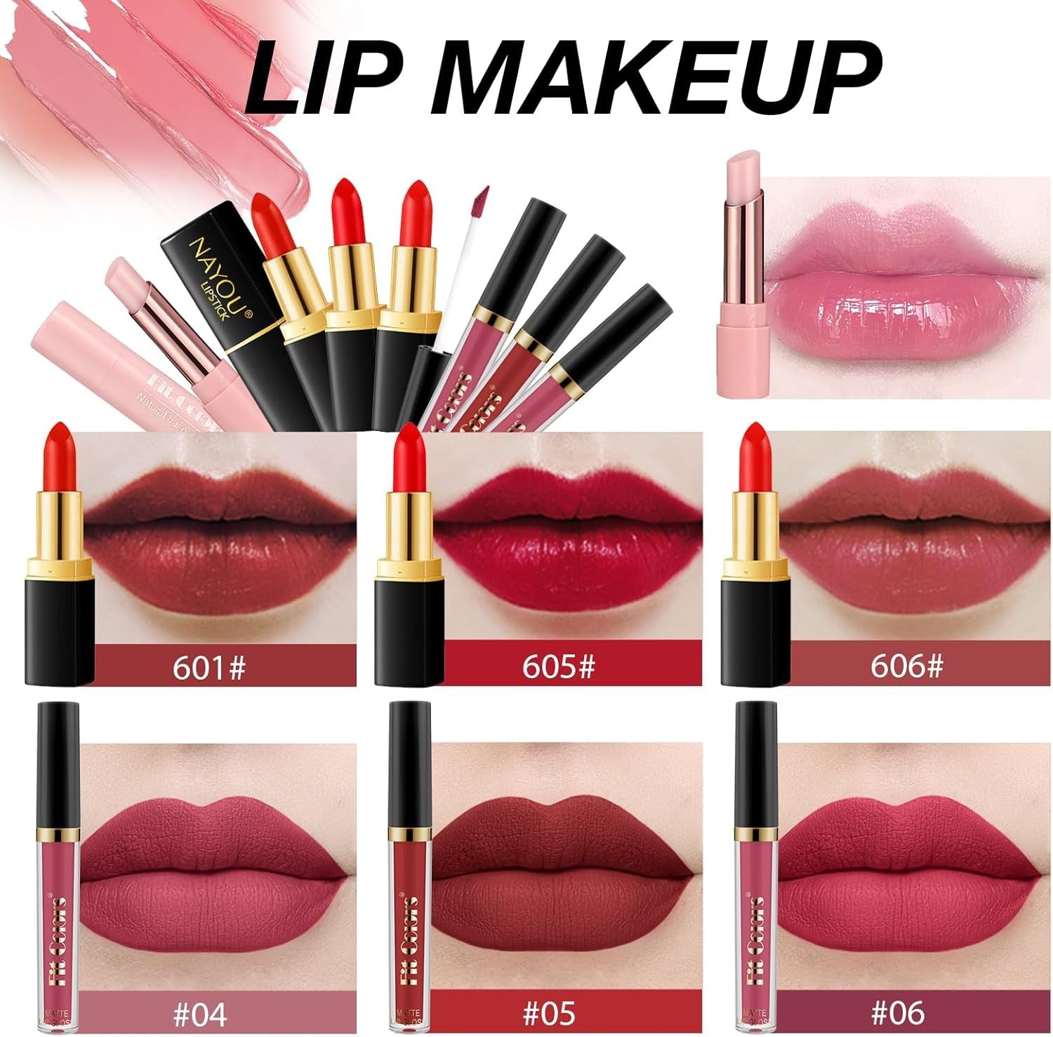 Proamate Makeup Kit – Eyeshadow, Lipstick, Brushes & Travel Bag
