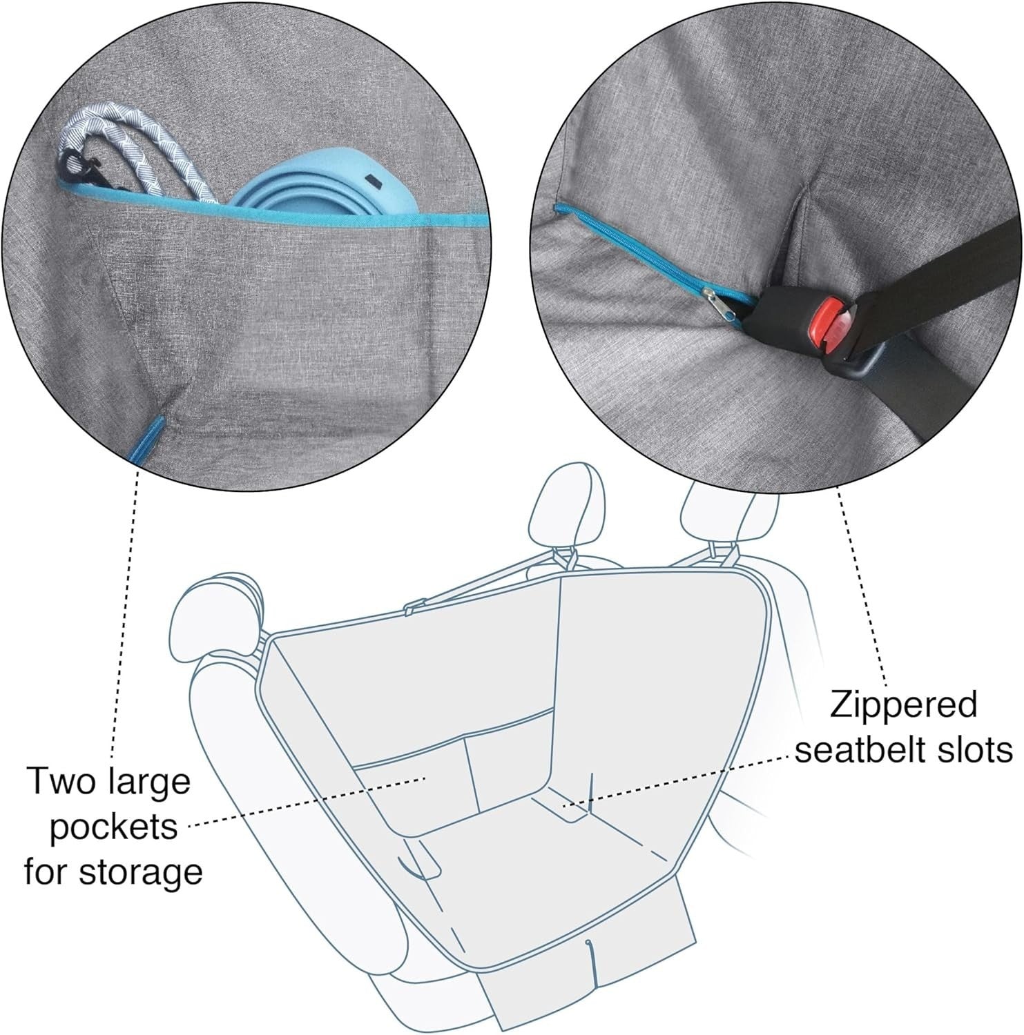 Half Dog Car Hammock Waterproof Back Seat Protector Pet Travel Cover