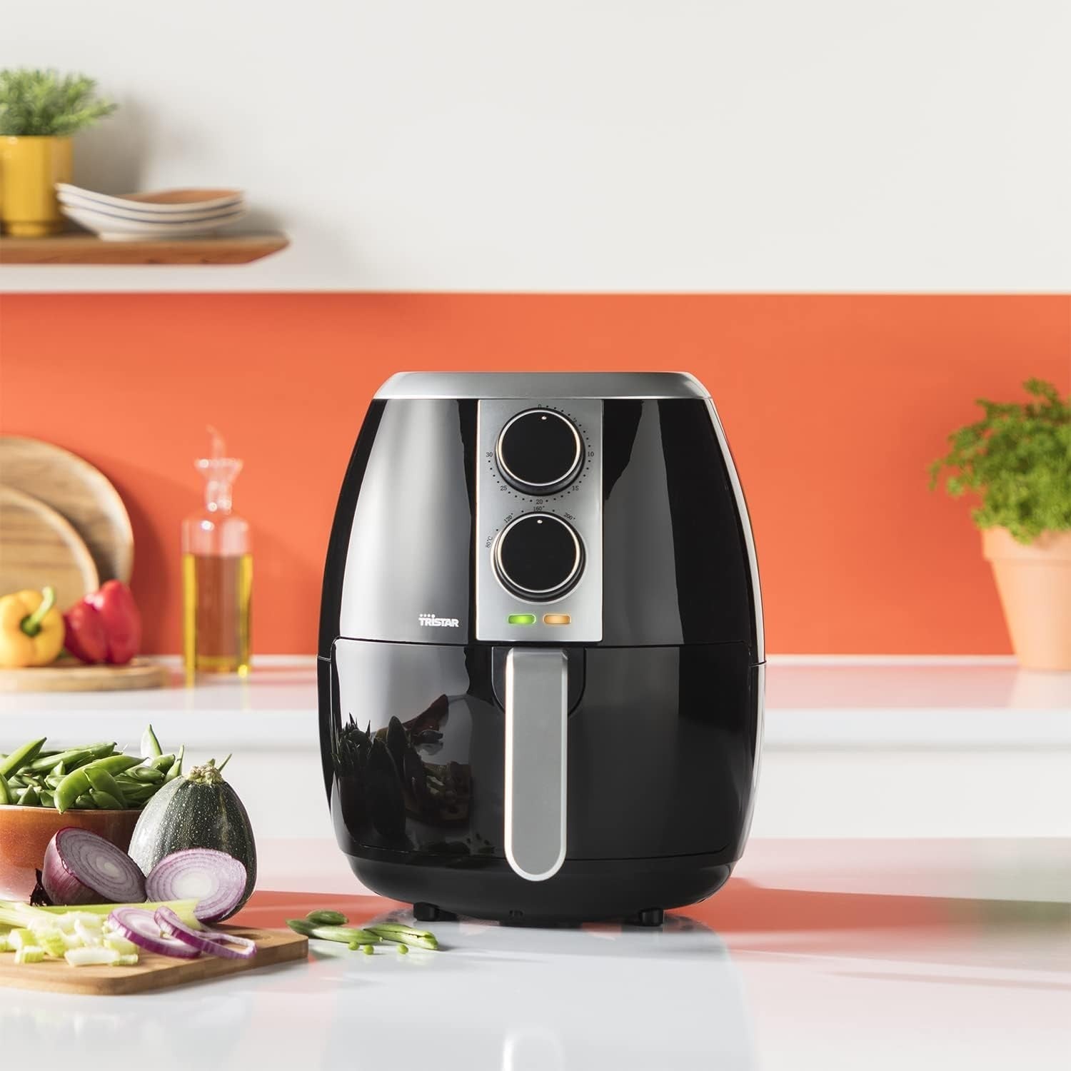 Compact Air Fryer 2L Slim Design, Low-Oil Cooking, Thermostat, Timer, Easy Clean