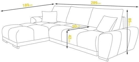 Cream L Shape Corner Sofa Bed with Storage & FREE Assembly – 5 Seater