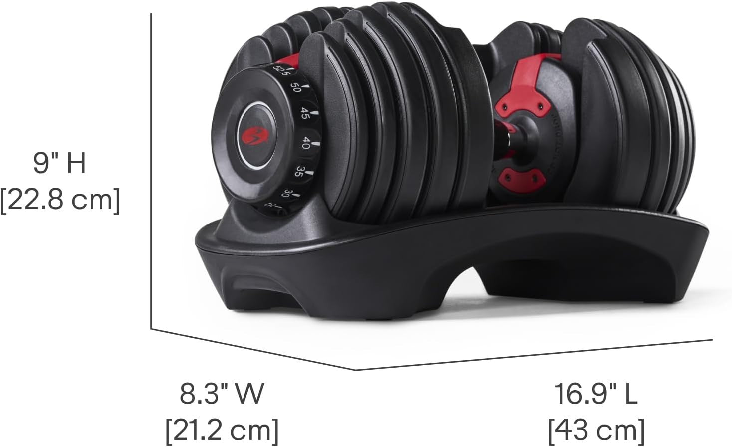 Adjustable Dumbbell 2–24KG Quick Dial Space Saving Home Gym Weight