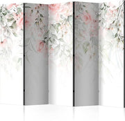 Rose Leaf 5 Panel Room Divider 225x172cm Single Sided Folding Screen