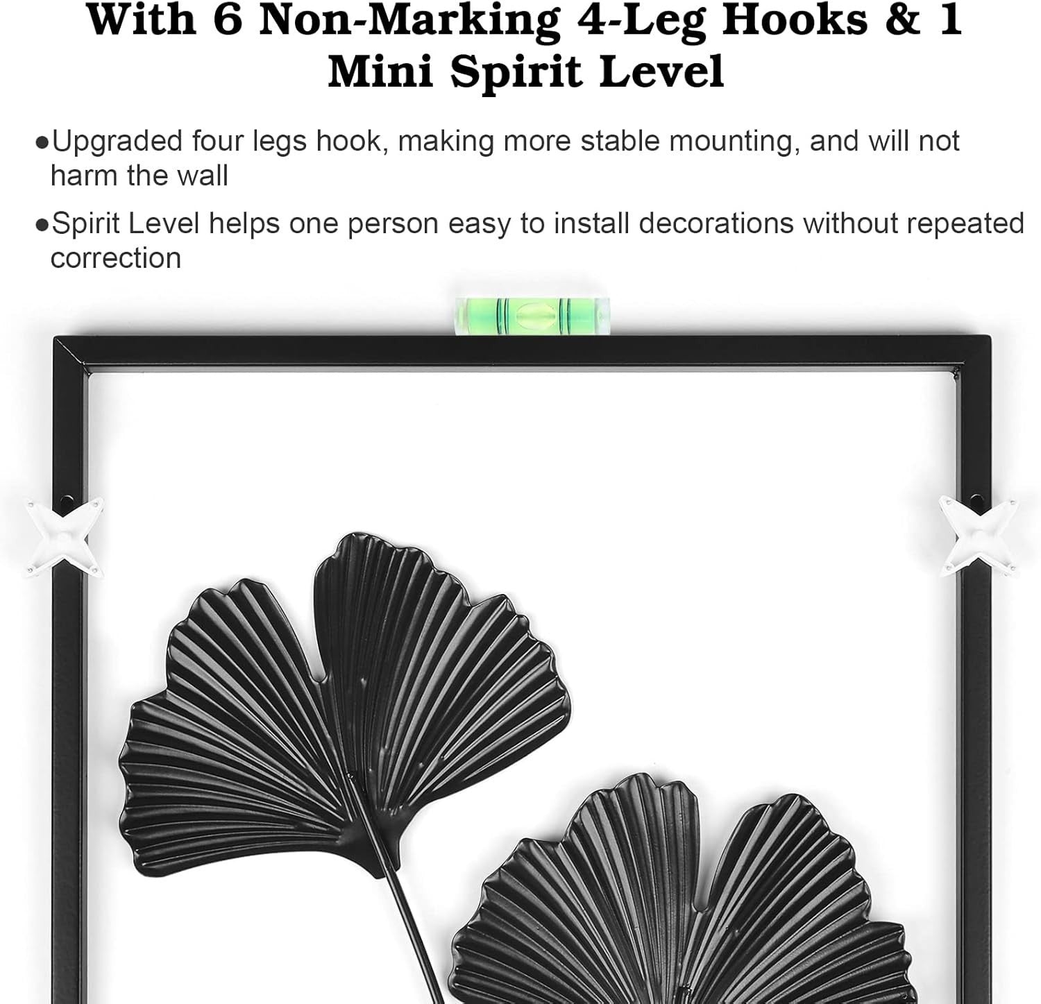 Black Metal Wall Decor Set LED Leaf Wall Art Hanging Set of 3