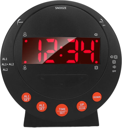 Extra Loud Alarm Clock Bed Shaker Dual Alarm LED Display Heavy Sleepers UK
