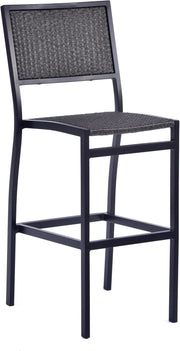 Grey Rattan Bar Stool High Seat Stackable Patio Garden Kitchen Chair