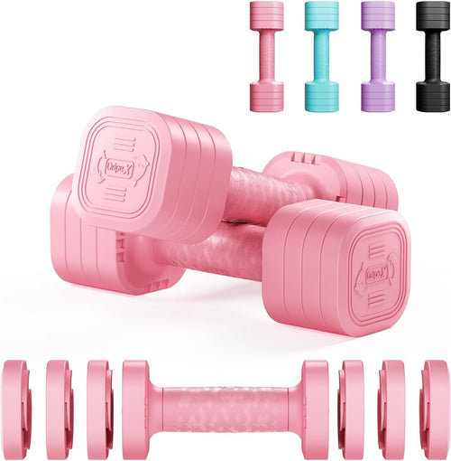 Adjustable Dumbbells Pair 2.5KG 4-in-1 Non-Slip Compact Home Gym