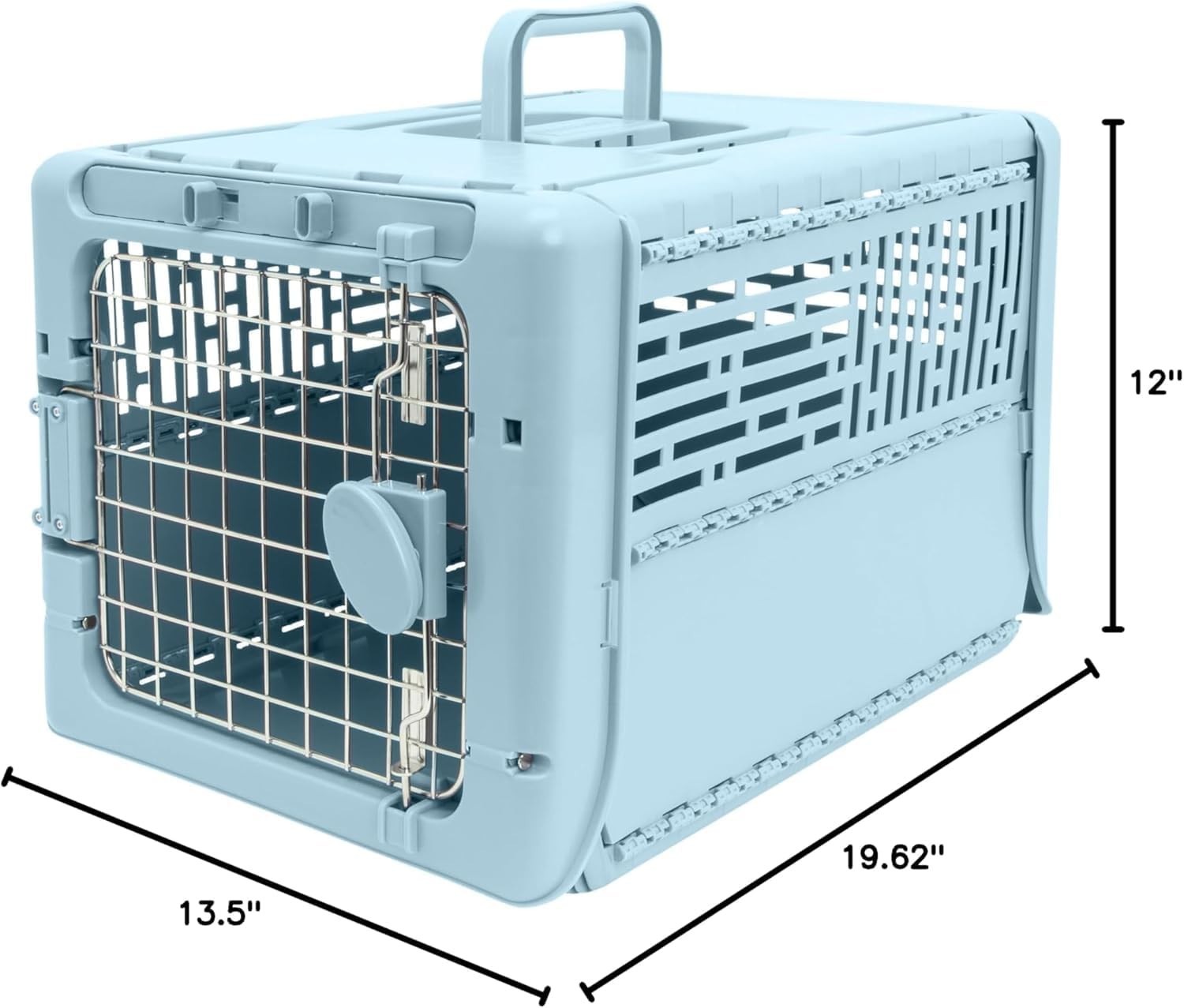 Small Collapsible Pet Kennel 19" Lightweight Portable Crate with Locking Metal