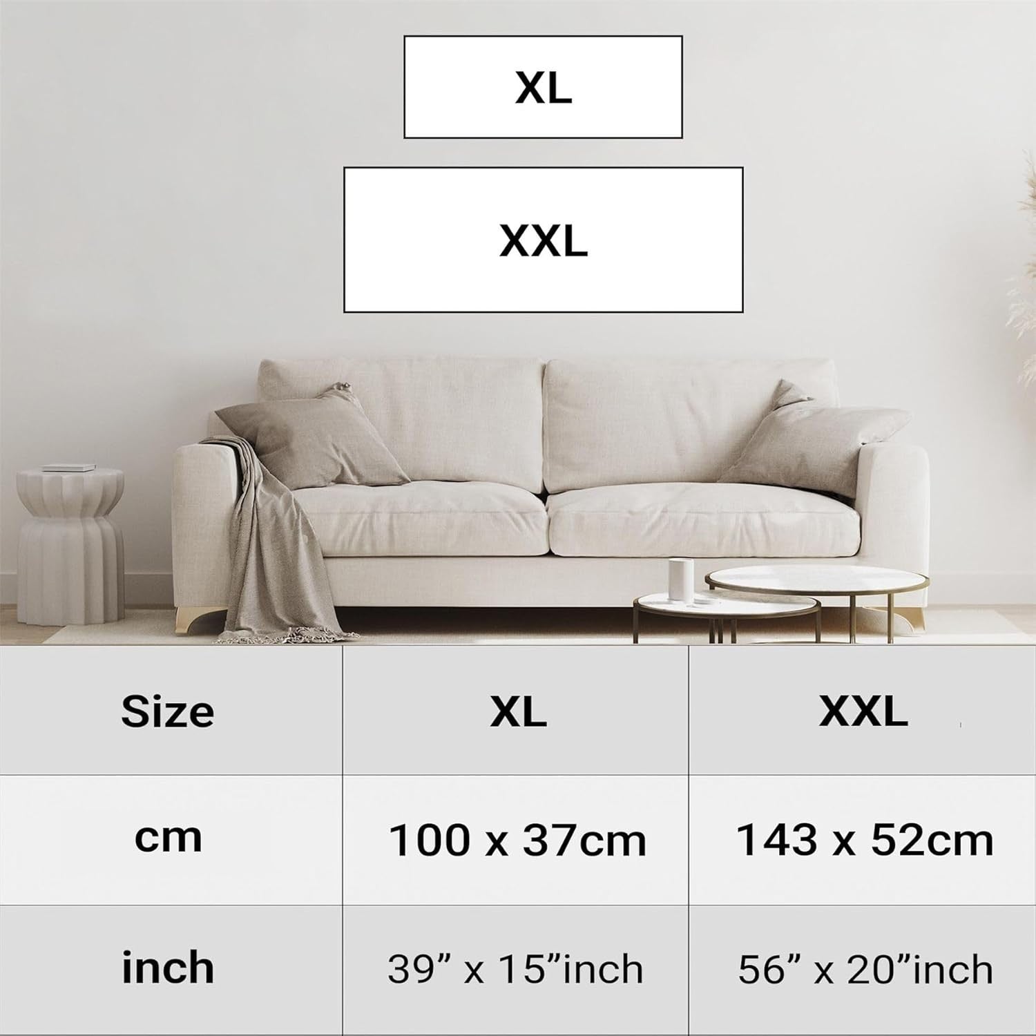 Neutral Greige Panoramic Wall Art – Modern Abstract Horizontal Decor 143x52cm