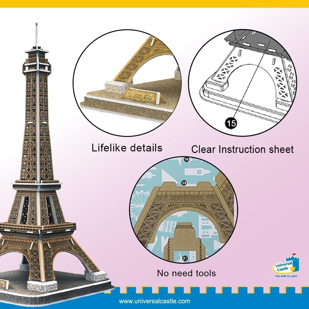 3D Eiffel Tower Puzzle Model Kit DIY Architecture Gift Fun Decor 36pcs