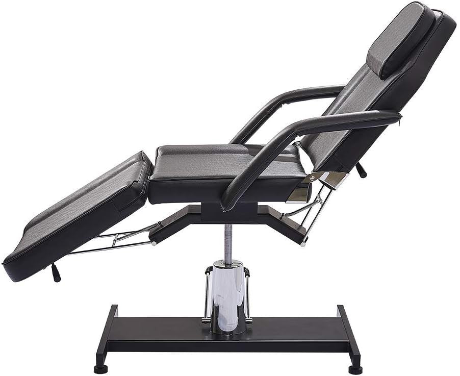 Reclining Massage Table 3-Section Adjustable Beauty Spa Tattoo Bed Couch Black