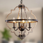 Rustic Farmhouse 4-Light Chandelier E14 Orb Pendant Light Vintage Metal Lamp