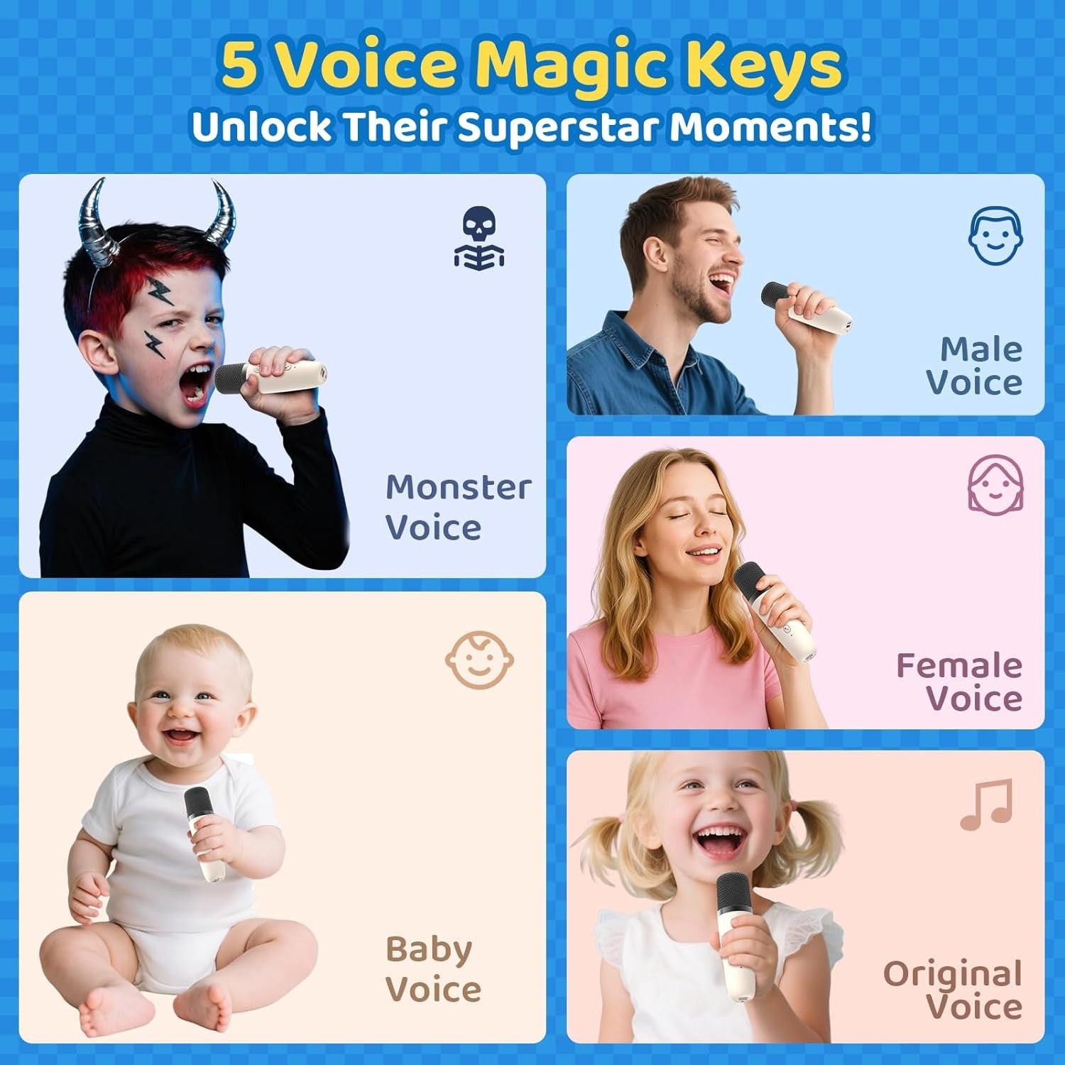 Girls Karaoke Machine 2 Microphones LED Speaker Birthday Gift