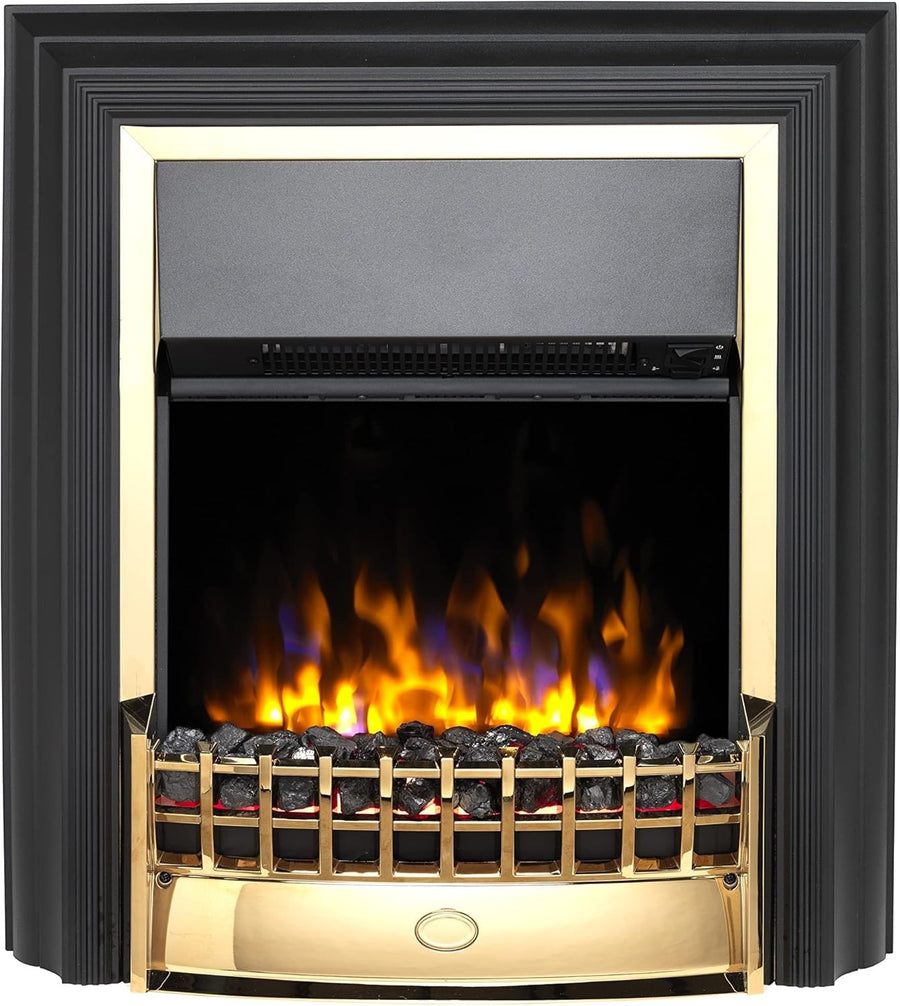 Freestanding Electric Fireplace with LED Flame Effect & Adjustable 2kW Heater