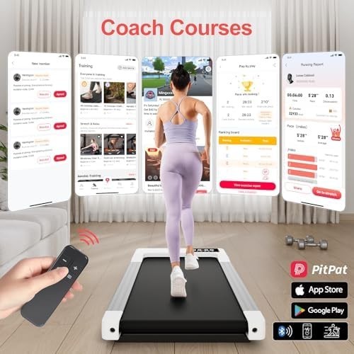 Raceable Under Desk Walking Pad App Control Quiet 2.5HP Treadmill 136kg Capacity