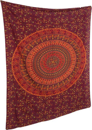 Red Elephant Mandala Tapestry 84x54in Boho Wall Hanging Decor