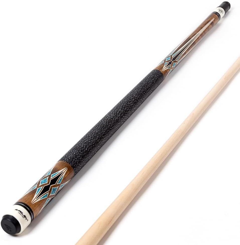 58" Linen Wrap Pool Cue 13mm Maple Shaft American Style w/ Hard Case