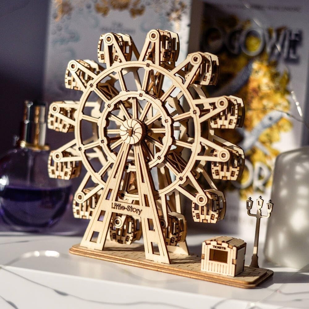 3D Wooden Ferris Wheel Puzzle Model DIY Kit for Kids & Adults