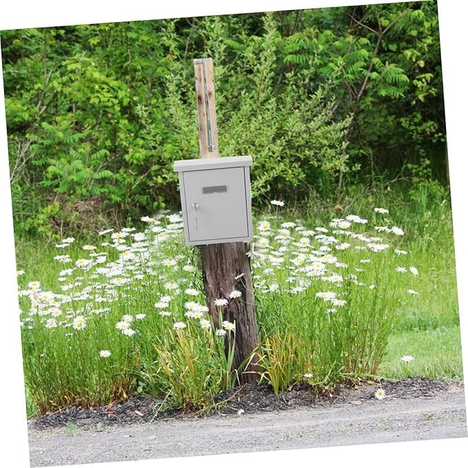Wall Mounted Stainless Steel Mailbox Silver Retro Post Box Outdoor Waterproof