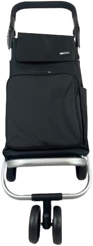 Hampton & Stewart 4-Wheel Shopping Trolley 20kg Large Foldable Cart Black