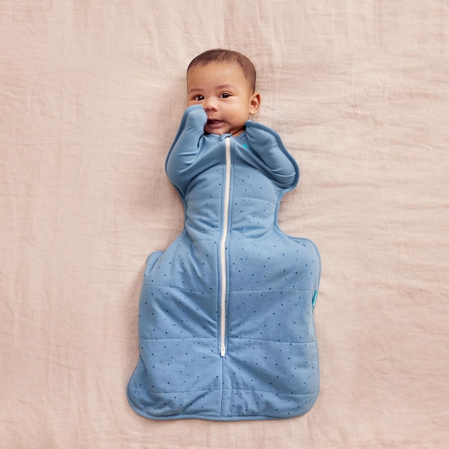 Newborn Swaddle Sleep Sack 2.5 TOG Arms-Up 2.2-3.8kg Blue Dreamer