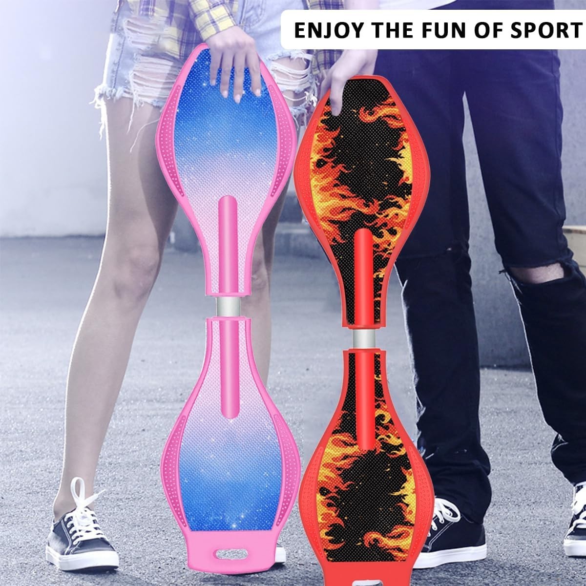 Youth Caster Board Waveboard LED Light Up Longboard Skateboard