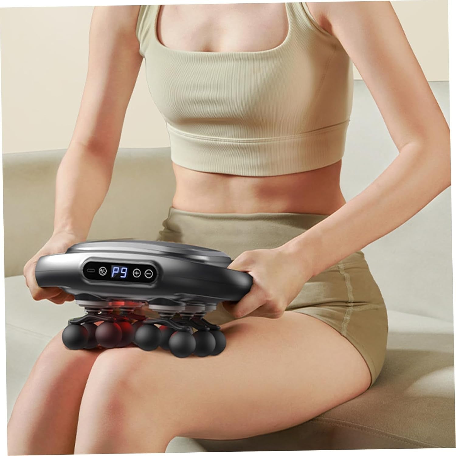 Percussion Massage Gun 12 Head Cordless Heat Massager Deep Muscle Relief