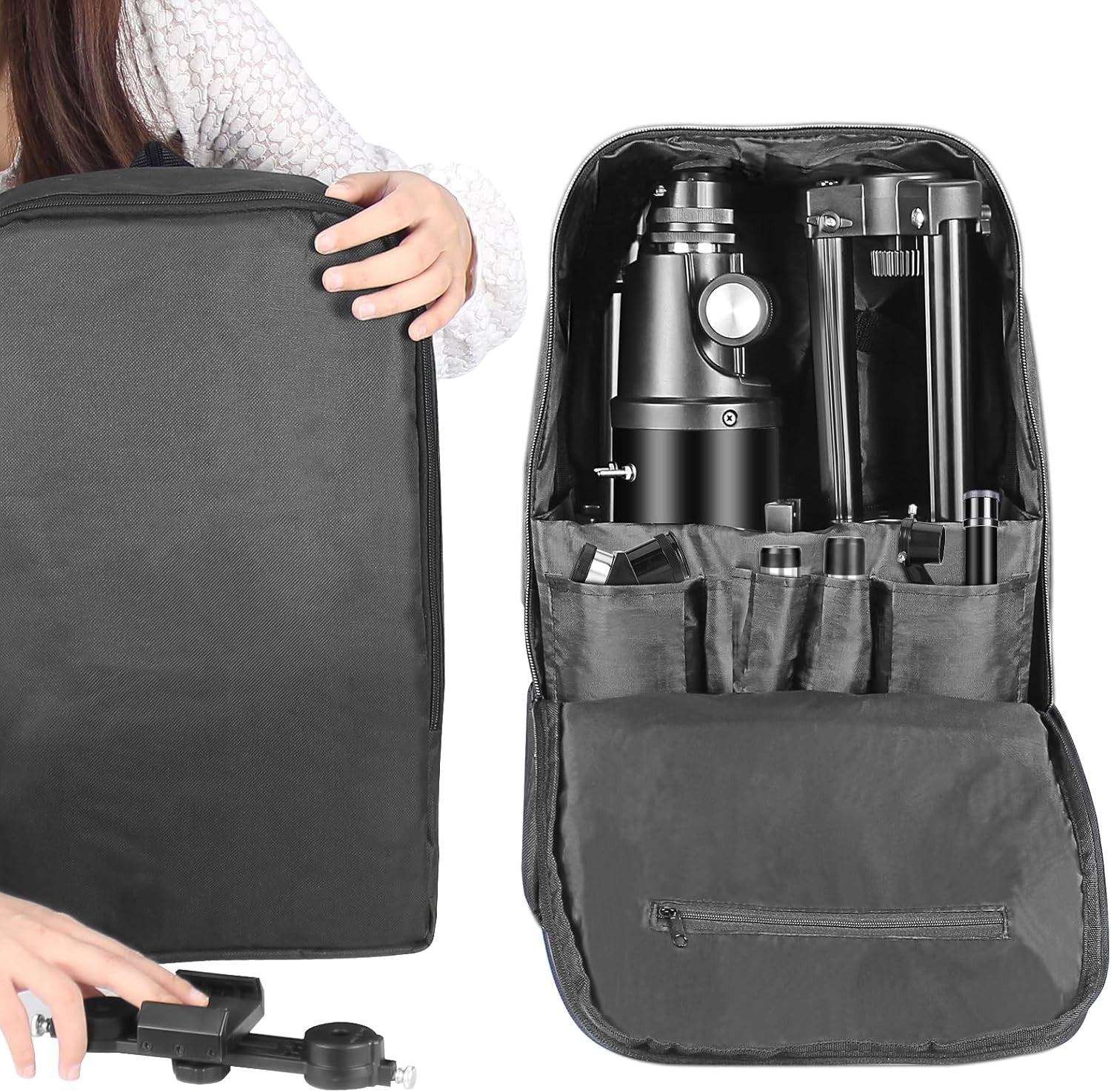 80mm Refractor Telescope for Adults & Kids, Portable Travel Astronomy Scope