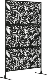 Metal Garden Privacy Screen 6.5ft Black Willow Branch Outdoor Divider Fence